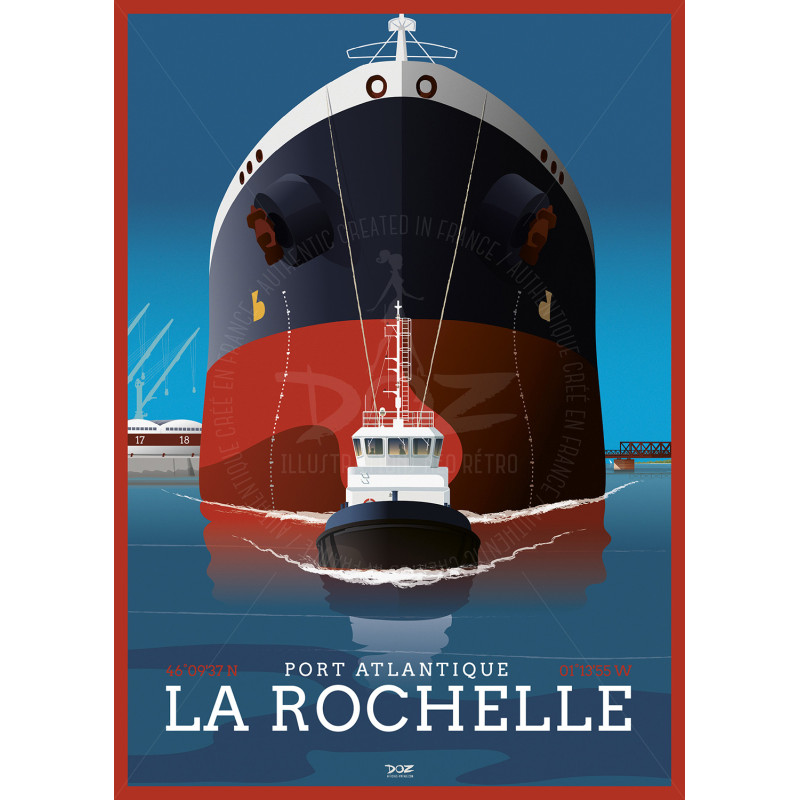 Affiche DOZ Port Atlantique La Rochelle - Le remorqueur