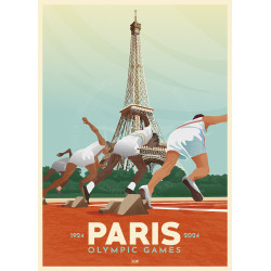 DOZ Poster - Paris Olympic Games 1924 - 2024 - Eiffel tower - English version