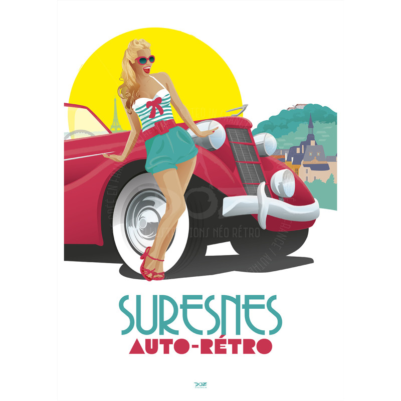 Affiche DOZ - Suresnes - Auto Rétro