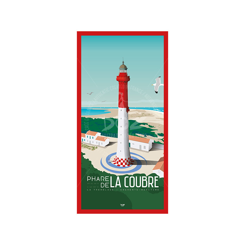 DOZ Postcard - Coubre Lighthouse seen from a seagull