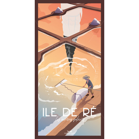 DOZ Postcard - Ile de Ré - Amber salt marshes