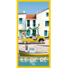 DOZ Postcard - Ile de Ré - Saint-Martin yellow Méhari