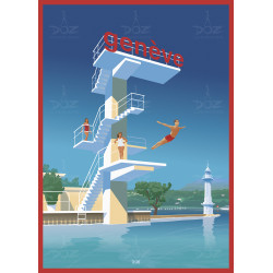 Affiche DOZ - La Suisse - Genève - Les Bains des Pâquis