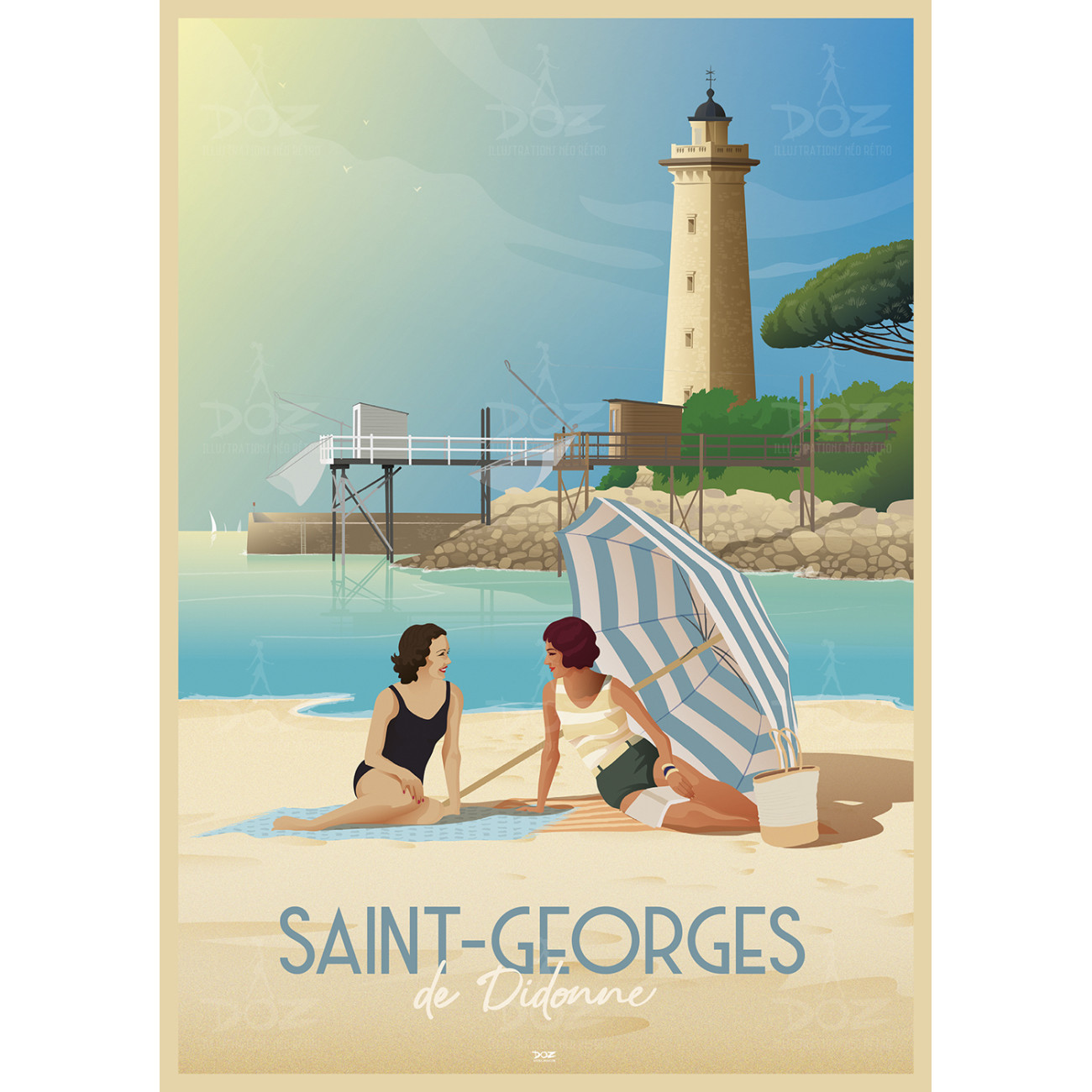 DOZ poster - Saint-Georges-de-Didonne - Beach, lighthouse and squares