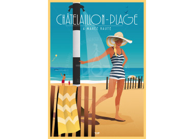 Affiche DOZ Châtelaillon-plage - Marée haute