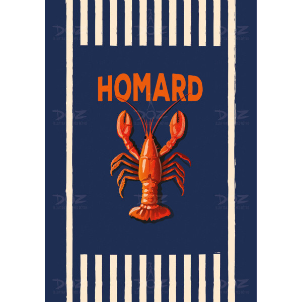 Affiche DOZ - Collection de la mer - Homard