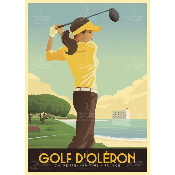 DOZ Poster - Golf - Oléron island and Fort Boyard