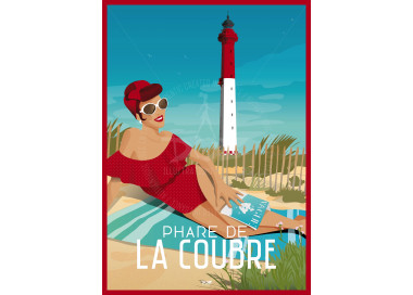 Affiche DOZ Le Phare de La Coubre - baigneuse