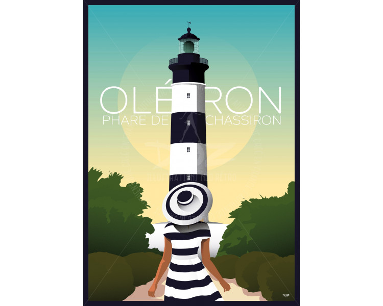Affiche DOZ Ile d'Oléron - Le phare de chassiron