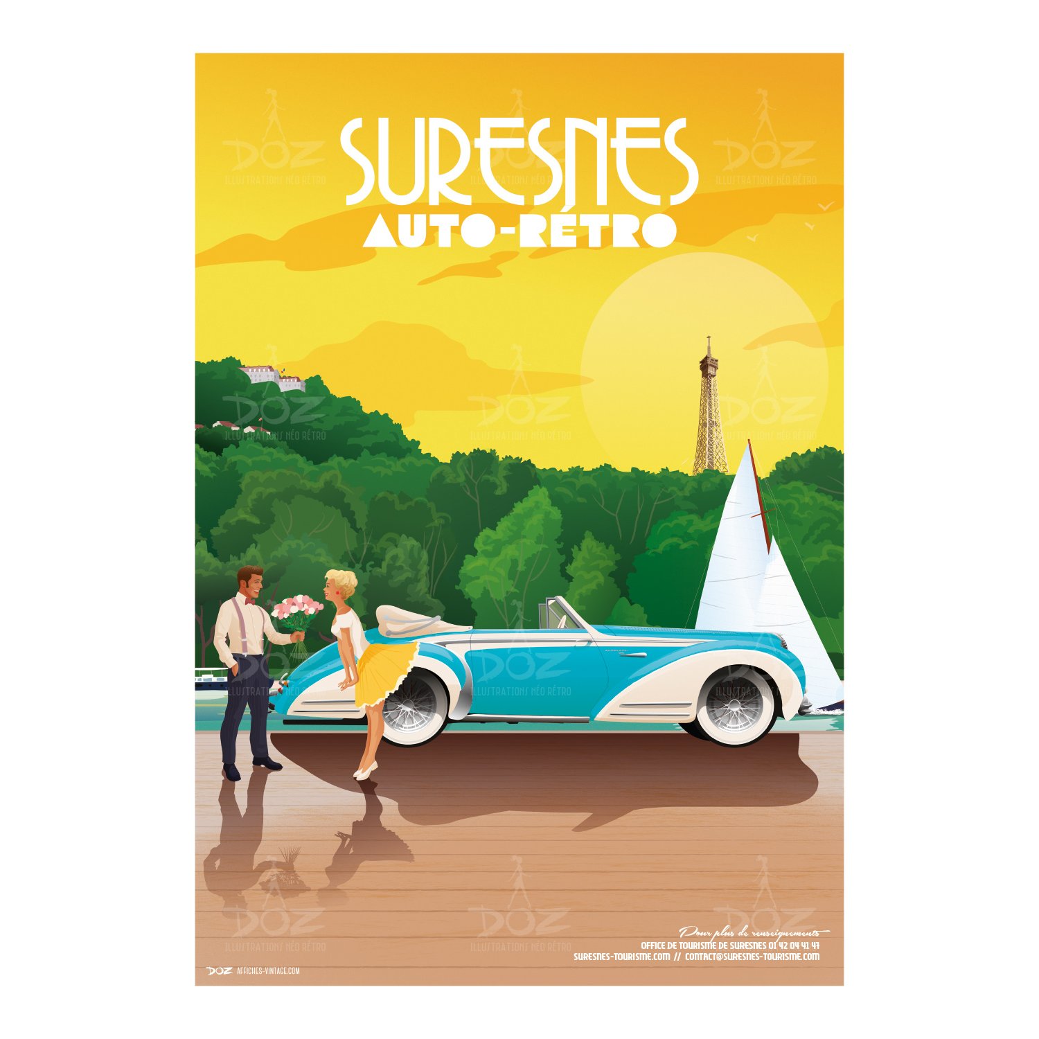 Affiche DOZ - Suresnes - Auto Rétro
