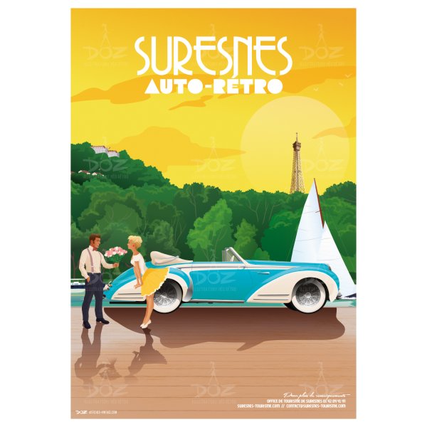 Affiche DOZ - Suresnes - Auto Rétro