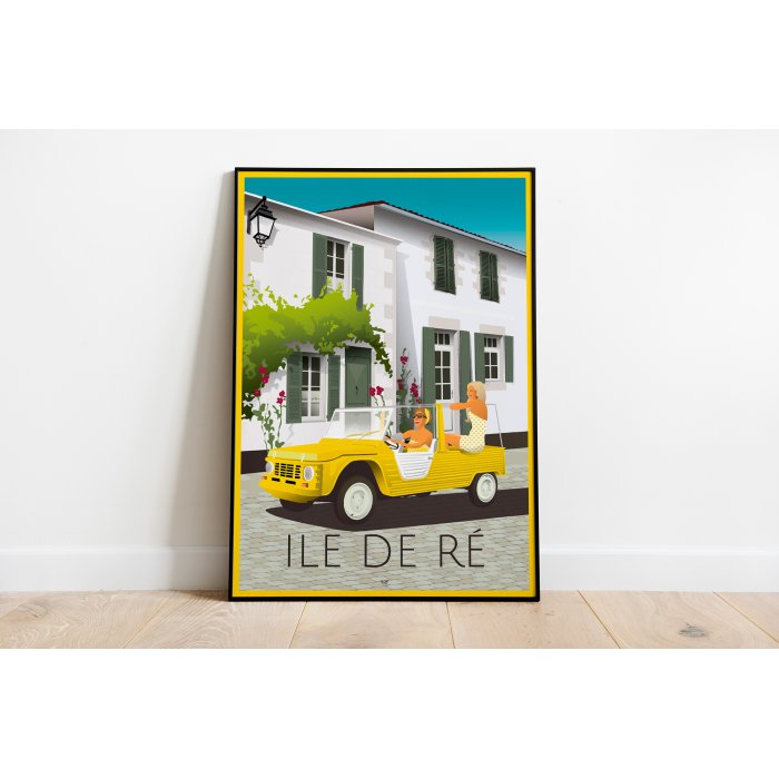 Poster DOZ Ile de Ré - Méhari yellow