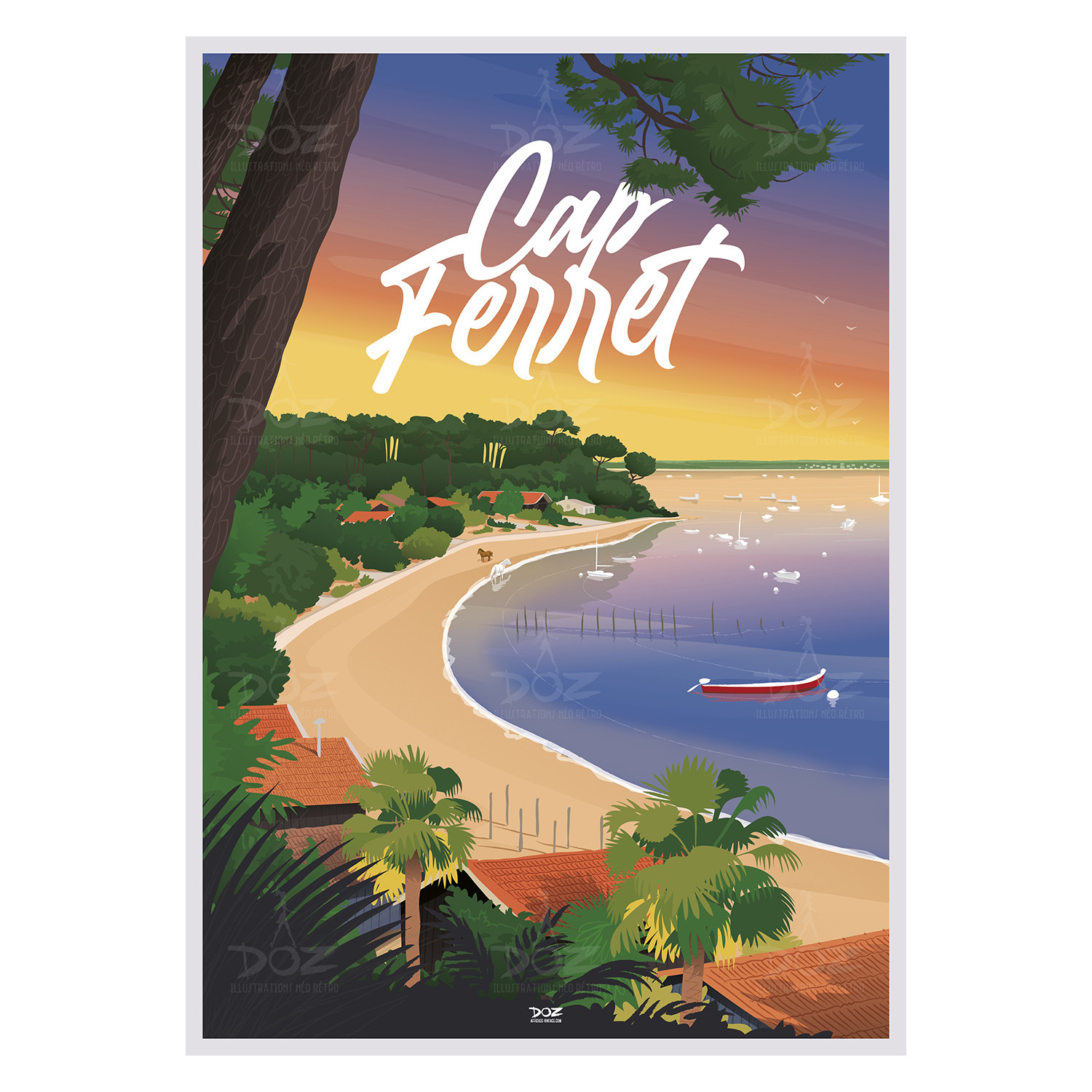 Poster DOZ - Cap Ferret - La pointe aux chevaux