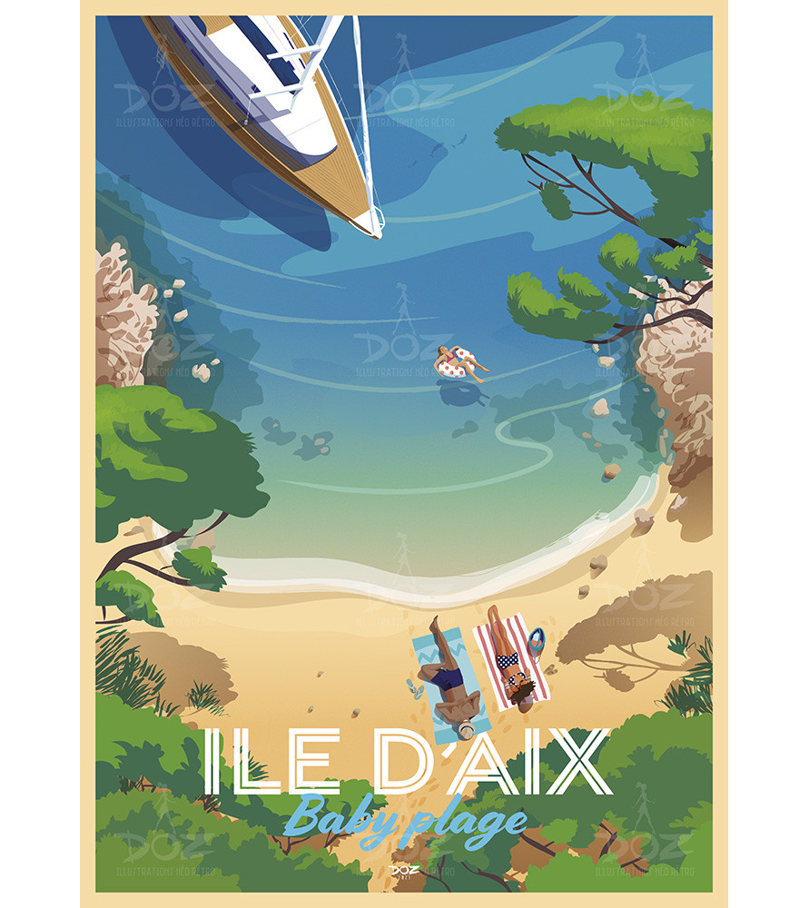 Affiche DOZ Ile d'Aix Baby plage