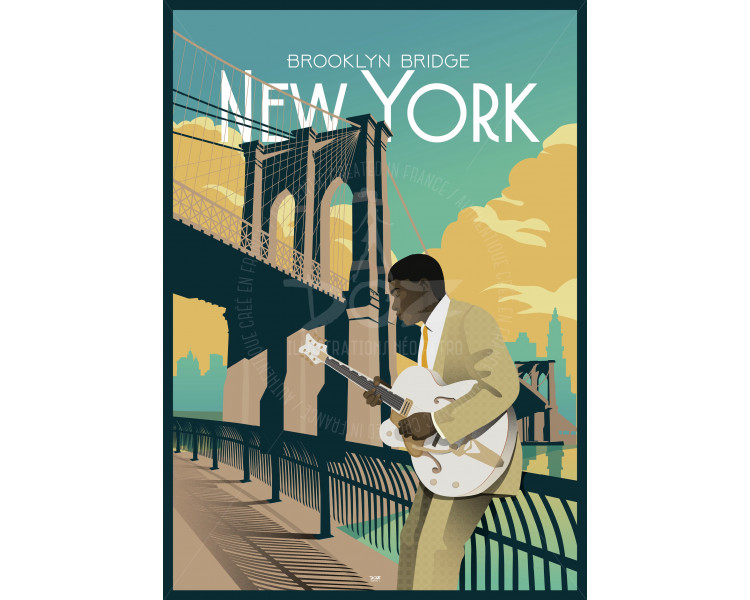 DOZ New York Poster - The Brooklyn Bridge