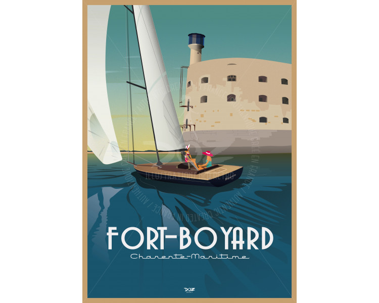 Affiche DOZ Fort Boyard - voilier