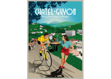 Affiche DOZ Chatel-Guyon - Auvergne - Tour de France