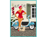 Poster DOZ Ile de Ré - Scooter