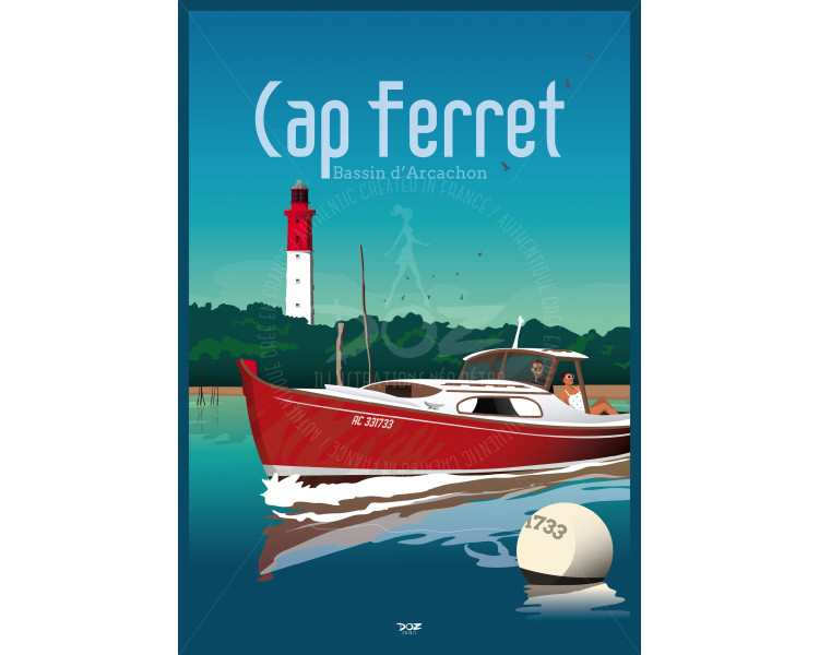 Affiche DOZ Cap Ferret - Bassin d'Arcachon
