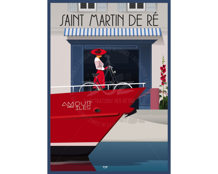 Affiche DOZ Ile de Ré - Saint Martin de Ré - Amour des îles