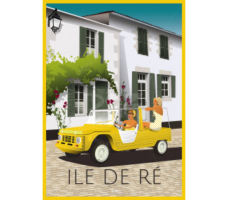 Poster DOZ Ile de Ré - Méhari yellow