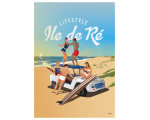 Affiche DOZ Ile de Ré - After-surf - Méhari blanche