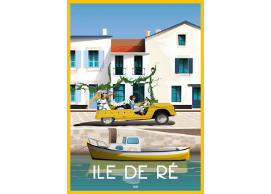 DOZ Poster Ile de Ré - Méhari Saint Martin de Ré