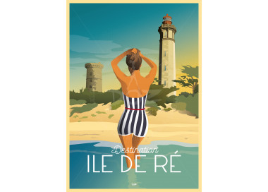 Affiche DOZ Destination Ile de Ré - Le Phare des Baleines