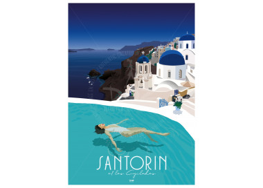 Affiche DOZ Santorin - Oia - Grèce