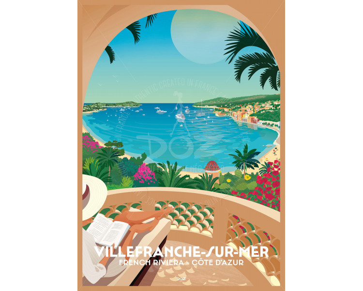 Poster DOZ Villefranche-sur-mer, the corniche, Côte d'Azur