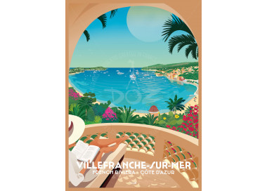 Poster DOZ Villefranche-sur-mer, the corniche, Côte d'Azur