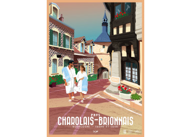 Affiche DOZ Pays Charolais Brionnais, les thermes, Bourgogne