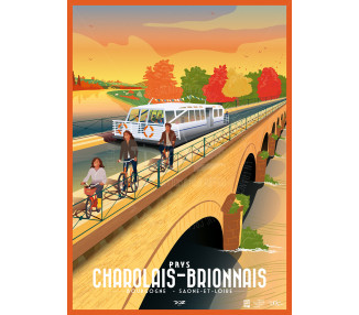 Poster DOZ Pays Charolais Brionnais, the canal bridges, Burgundy