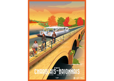 Affiche DOZ Pays Charolais Brionnais, le pont-canal, Bourgogne