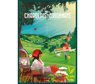 Poster DOZ Pays Charolais Brionnais, bocages, Burgundy