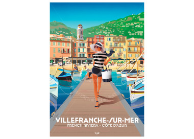 Poster DOZ Villefranche-sur-mer, the quays, Côte d'Azur