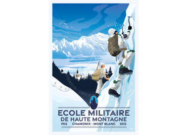Affiche DOZ Ecole Militaire de Haute Montagne Chamonix
