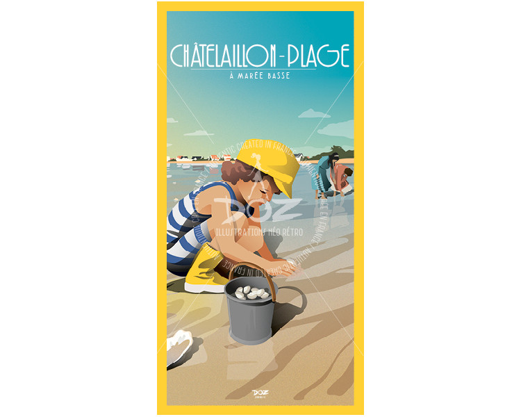 Carte postale Châtelaillon-plage - Marée basse
