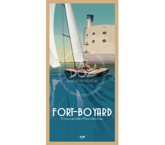 Postcard - Fort Boyard - sailboat