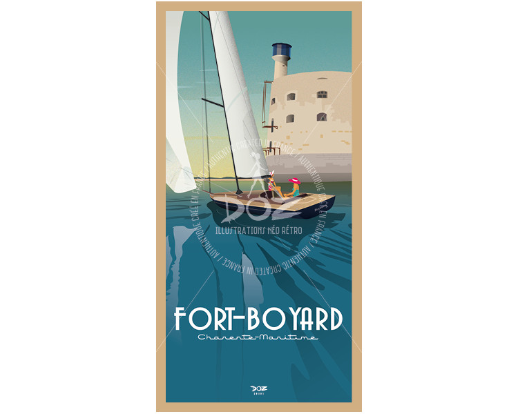 Postcard - Fort Boyard - sailboat