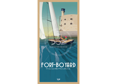 Postcard - Fort Boyard - sailboat