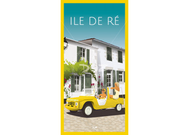 Carte postale Ile de Ré - Méhari jaune