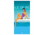 Carte postale - Ile de Ré - La piscine plongeoir - le pont de Ré