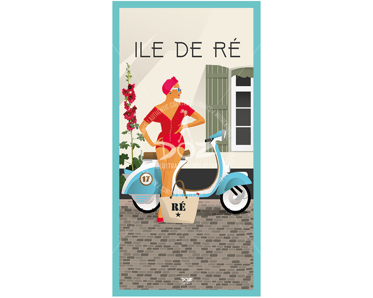 Carte postale - Ile de Ré - Scooter