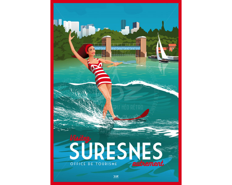 DOZ Poster Suresnes - Water skiing
