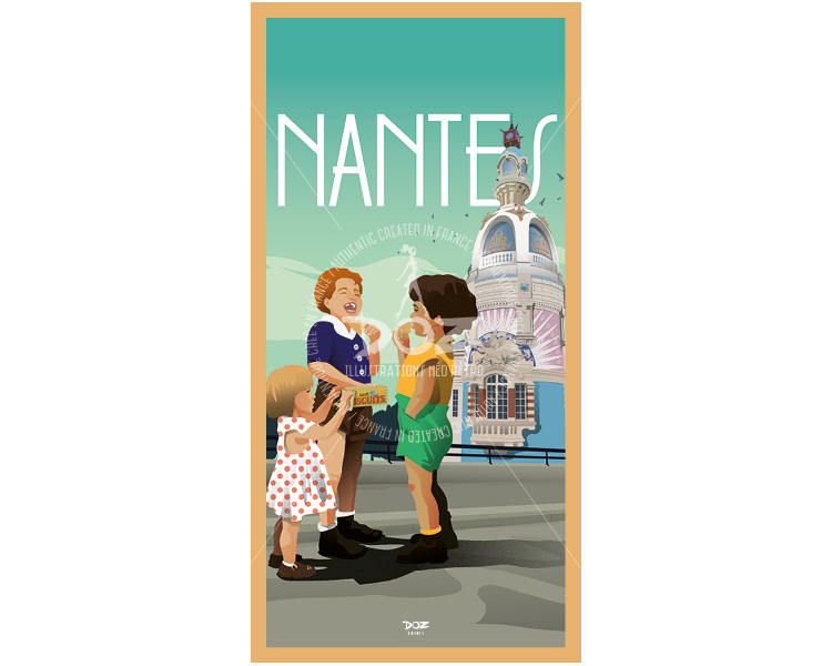 Postcard - Nantes - La Tour Lu - children and cakes