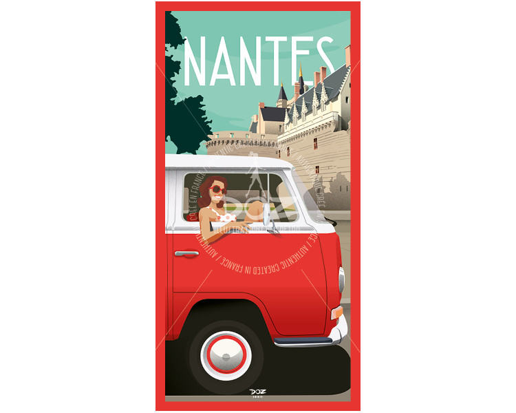 Postcard - Nantes - the castle and combi
