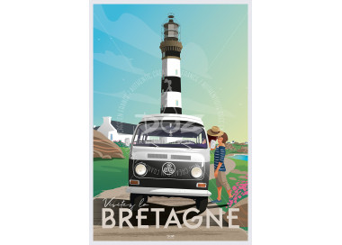 Affiche DOZ Bretagne - Combi et phare