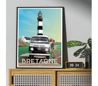 Affiche DOZ Bretagne - Combi et phare
