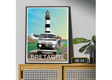 Affiche DOZ Bretagne - Combi et phare